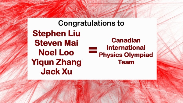 Canadian International Phsyics Olympiad Team